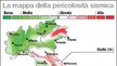 La mappa del rischio sismico in Italia compilata dal Servizio Sismico Nazionale (fonte: INGV) (ANSA)