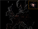 Mappa a colori dell'Europa di notte (Fonte: ESA/NASA/A. Sánchez de Miguel) (ANSA)