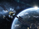 Rappresentazione artistica dei due satelliti gemelli Eutelsat Hotbird 13F e 13G, che miglioreranno la trasmissione di oltre mille canali televisivi (fonte: Thales Alenia Space) (ANSA)