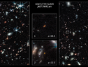 Due delle più antiche galassie, viste dal telescopio Webb. Sono entrambe ai margini dell'ammasso  Abell 2744 (fonte: NASA, ESA, CSA, Tommaso Treu (UCLA); Image Processing: Zolt G. Levay/STScI) (ANSA)