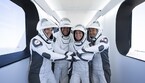 La cosmonauta russa Anna Kikina, i due astronauti della Nasa Josh Cassada e Nicole Mann e il giapponese Koichi Wakata, durante le prove generali fatte domenica scorsa (Fonte: SpaceX) (ANSA)