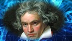 Ottenuta la mappa del Dna di Ludwig van Beethoven (fonte: Il Dna sullo sfondo: Pixabay, il ritratto di Beethoven: WikiCommons) (ANSA)