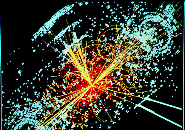 Esempio di un evento che ha rilevato il bosone di Higgs, nell'acceleratore Lhc del Cern (fonte: Lucas Taylor / CERN) © Ansa