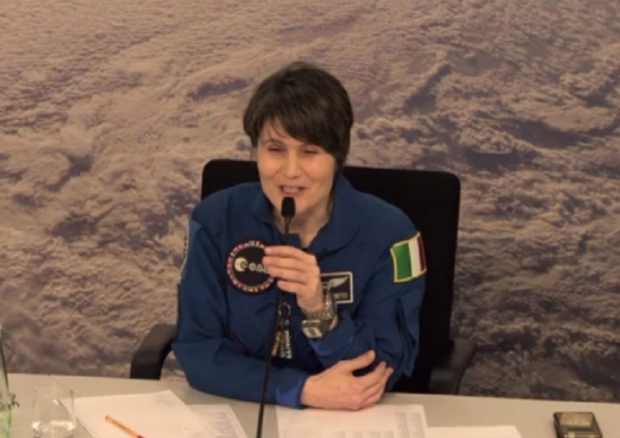 Samantha Cristoforetti nella conferenza stampa dal centro per l'addestramento astronauti dell'ESA a Colonia (fonte: ESA TV) © Ansa