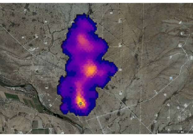 Scoperti dallo spazio oltre 50 siti ‘super-emettitori’ di metano (fonte: NASA/JPL-Caltech) © Ansa