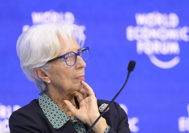 La presidente della Bce, Christine Lagarde, al World Economic Forum di Davos © EPA