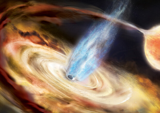 rappresentazione artistica di un buco nero (fonte: A. Simonnet - Goddard Space Flight Center, NASA) © Ansa