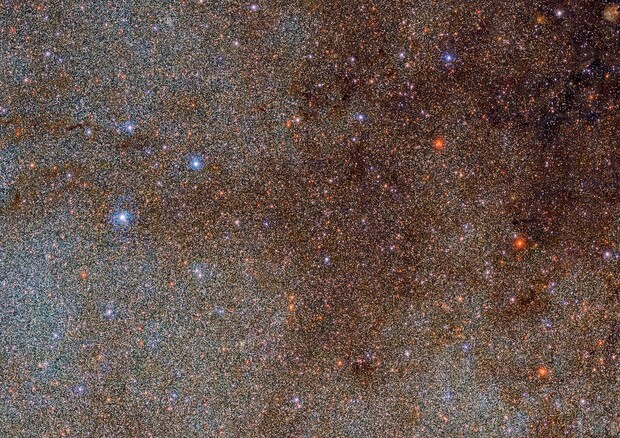Una parte della gigantesca foto di gruppo di 3 miliardi di stelle della Via Lattea (fonte: DECaPS2/DOE/FNAL/DECam/CTIO/NOIRLab/NSF/AURA) © Ansa