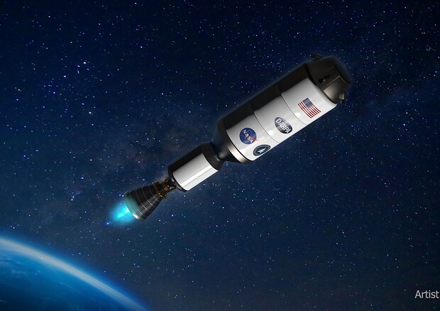 Rappresentazione artistica del razzo sperimentale a propulsione nucleare del programma Draco (fonte: Darpa) © Ansa