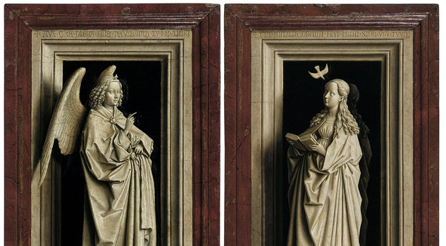 Monochrome: Painting in Black and White : The Annunciation Diptych Jan van Eyckabout 1433-5