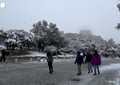 Ondata di gelo e neve in Grecia, Partenone imbiancato