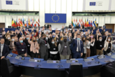 Gli 800 cittadini della Conferenza sul Futuro dell'Europa a Bruxelles il 2 dicembre (ANSA)