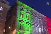 Giornata dell'Unita' d'Italia, luci tricolori sulla facciata del Senato