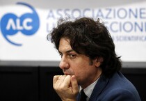 Marco Cappato durante la conferenza stampa dell'Associazione Luca Coscioni  in una foto d'archivio (ANSA)