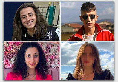 I 4 giovani morti a San Giustino: DA SX, ALTO: Nico Dolfi e Gabriele Marghi: DA SX IN BASSO: Natasha Baldacci e Luana Ballini (combo) (ANSA)