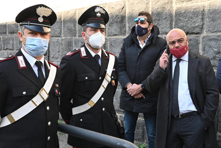 Giuseppe Antoci, ex presidente del Parco dei Nebrodi, all'ingresso dell'aula bunker del carcere di Gazzi © ANSA
