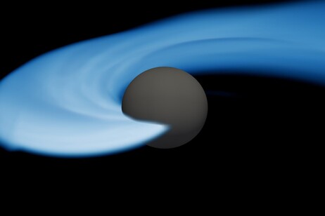 Rappresentazione artistica della fusione tra un buco nero e una stella di neutroni (fonte: I. M. Potsdam University, T. D. Potsdam University e Max Planck Institute, H. Pfeiffer, A. Buonanno Max Planck Institute)