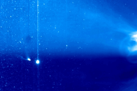 La cometa 12P/Pons-Brooks è stata ‘salutata’ da un’eruzione solare (fonte: NASA)