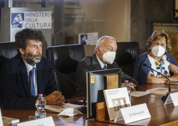 Rapporto Civita 'Next Generation Culture' Dario Franceschini, Gianni Letta e Adele Maresca Compagna. © ANSA