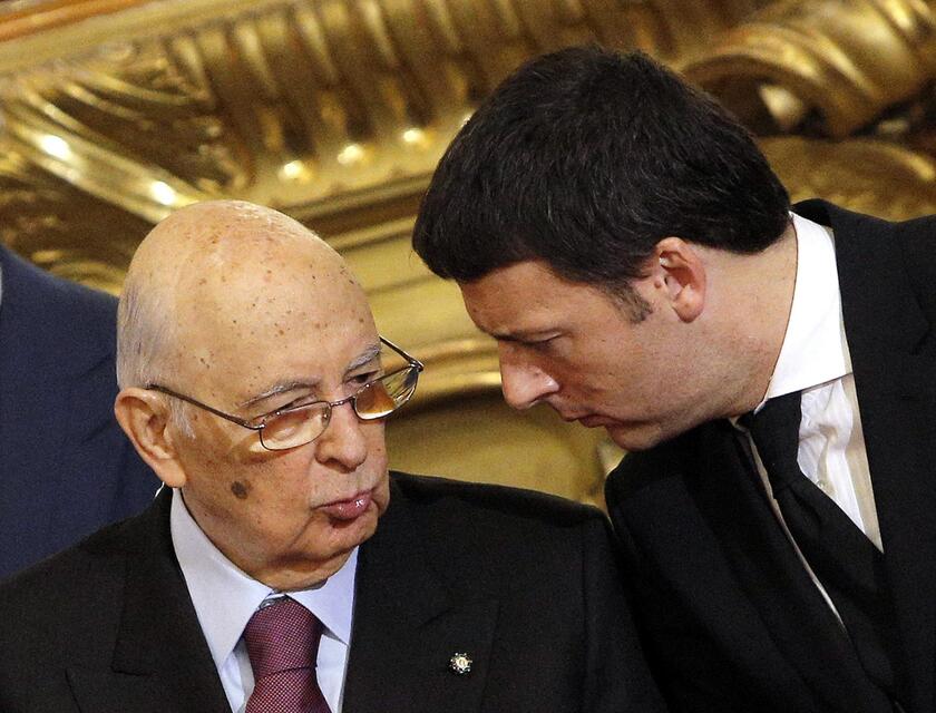 Giorgio Napolitano e Matteo Renzi - RIPRODUZIONE RISERVATA
