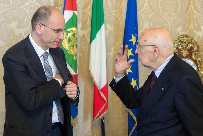 Giorgio Napolitano ed Enrico Letta - RIPRODUZIONE RISERVATA