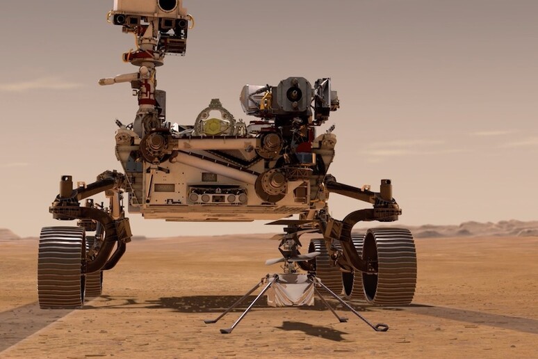 Rappresentazione artistica del rover Perseverance della Nasa su Marte (fonte: NASA/JPL Caltech) - RIPRODUZIONE RISERVATA