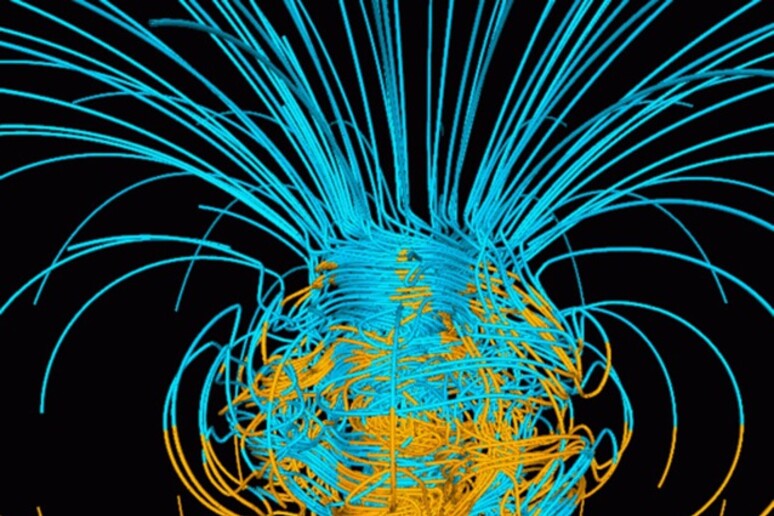 Rappresentazione grafica delle line del campo magnetico terrestre (fonte: Dr. Gary A. Glatzmaier - Los Alamos National Laboratory - U.S. Department of Energy) - RIPRODUZIONE RISERVATA