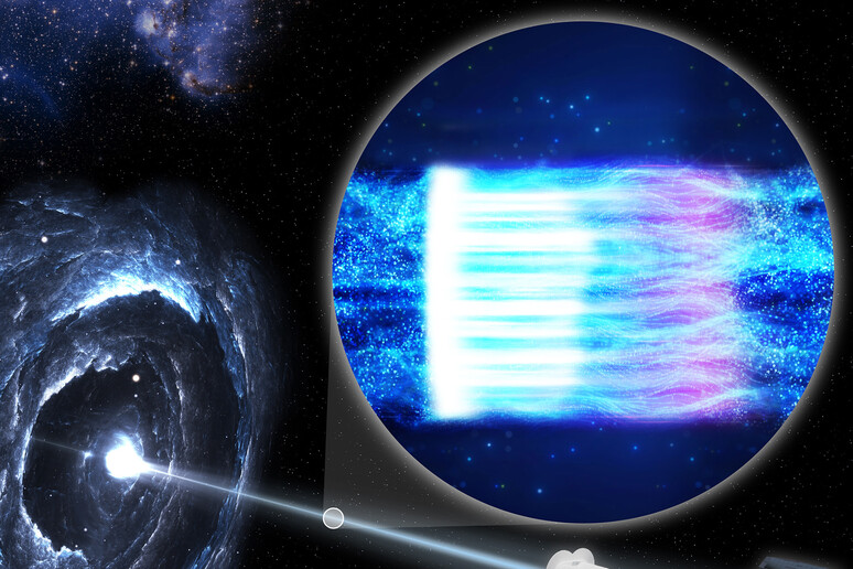 I ricercatori hanno utilizzato Ixpe per osservare nei raggi x il blazar Markarian 501, che emette un potente getto di particelle altamente energetiche (Fonte: Pablo Garcia (NASA/MSFC)) - RIPRODUZIONE RISERVATA