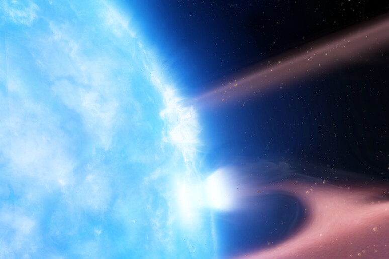 Rappresentazione artistica della stelle G29-38, una nana bianca, circondata da un disco di detriti (fonte: University of Warwick/Mark Garlick) - RIPRODUZIONE RISERVATA