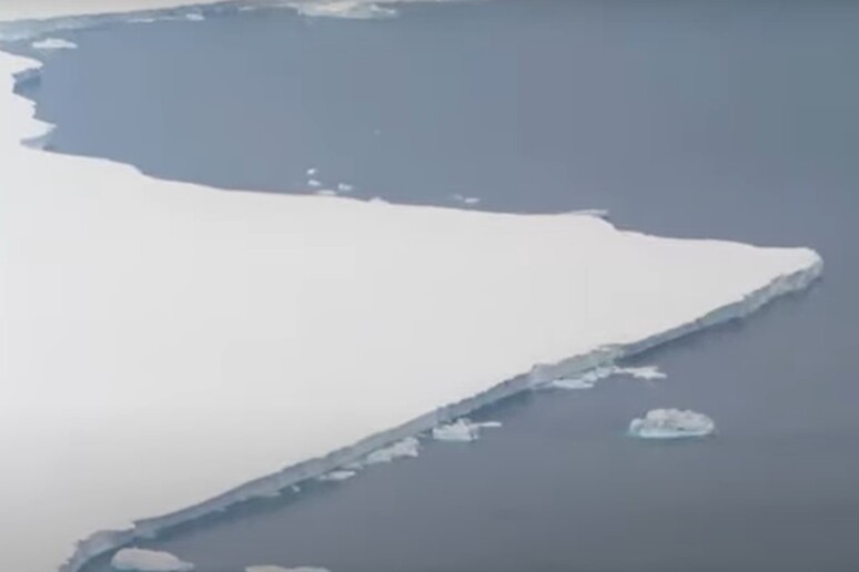 Prime immagini aeree dell’iceberg A81 (fonte: BAS) - RIPRODUZIONE RISERVATA