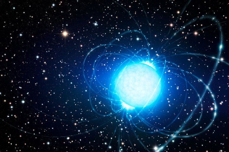 Rappresentazione artistica di una magnetar (fonte: ESO/L. Calçada) - RIPRODUZIONE RISERVATA