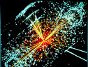Esempio di un evento che ha rilevato il bosone di Higgs, nell'acceleratore Lhc del Cern (fonte: Lucas Taylor / CERN) (ANSA)
