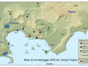 Rete di monitoraggio GPS dei Campi Flegrei (Fonte: INGV) (ANSA)