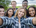 Multi_ethnic Teenagers Taking a Self Portrait stock photo (ANSA)