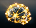 Rappresentazione artistica di neuroni artificiali che sfruttano le particelle di luce (fonte: Equinox Graphics) (ANSA)