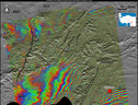 La deformazione del suolo nelle immagini dl satellite Sentinel 1 (fonte: European Union, Copernicus Sentinel-1) (ANSA)