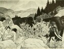 Ricostruzione artistica di una scena di caccia preistorica (fonte; Internet Archive Book Images, da Flickr) (ANSA)