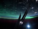 L’aurora boreale fotografata dalla Stazione spaziale (fonte: Josh Cassada, Twitter) (ANSA)