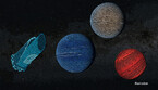 Rappresentazione artistica del telescopio spaziale Kepler della Nasa e dei tre esopianeti scoperti nei suoi ultimi giorni di attività (fonte: NASA/JPL-Caltech (K. Walbolt)) (ANSA)
