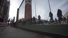 Venezia, Salvini inaugura le barriere che proteggono la basilica di San Marco (ANSA)