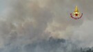Incendio Carso, Canadair ed elicotteri all'opera nell'area sopra Sablici(ANSA)