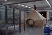 Il restauro della Tenda Rossa di Nobile. Credit: Museo Scienza e Tecnologia di Milano
