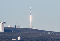 Il lancio è avvenuto con un razzo Falcon 9 il 31 gennaio alle ore 17,15 italiane, dalla base spaziale di Vandenberg in California (fonte: Brian Sandoval / Spaceflight Now) (ANSA)