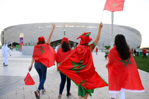 Tifosi allo stadio per Marocco Spagna (ANSA)