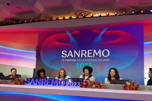 Sanremo, i Cugini di campagna cantano in conferenza stampa (ANSA)
