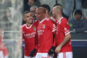 L'esultanza dei calciatori del Benfica (ANSA)