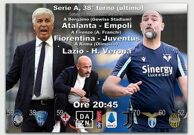 Serie A, Fiorentina-Juventus, Atalanta Empoli e Lazio-Verona (ANSA)
