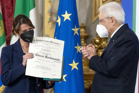 Vittoria Ferdinandi e il presidente Mattarella © ANSA