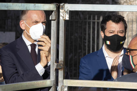 Il segretario del Pd Enrico Letta e quello della Lega Matteo Salvini (Foto Ansa) © ANSA