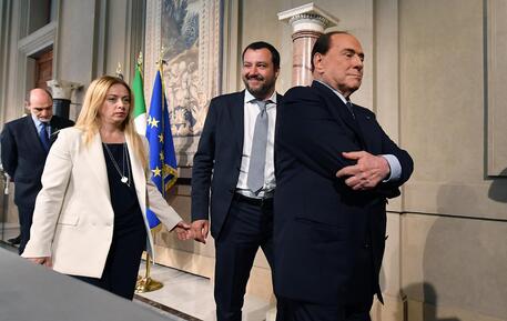 Giorgia Meloni, Matteo Salvini e Silvio Berlusconi © ANSA